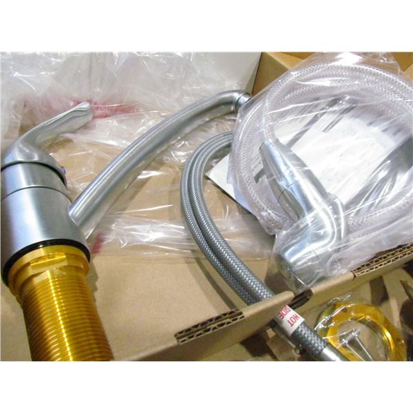 "MOEN" CHATEAU BRUSHED CHROME KITCHEN FAUCET WITH SPRAY