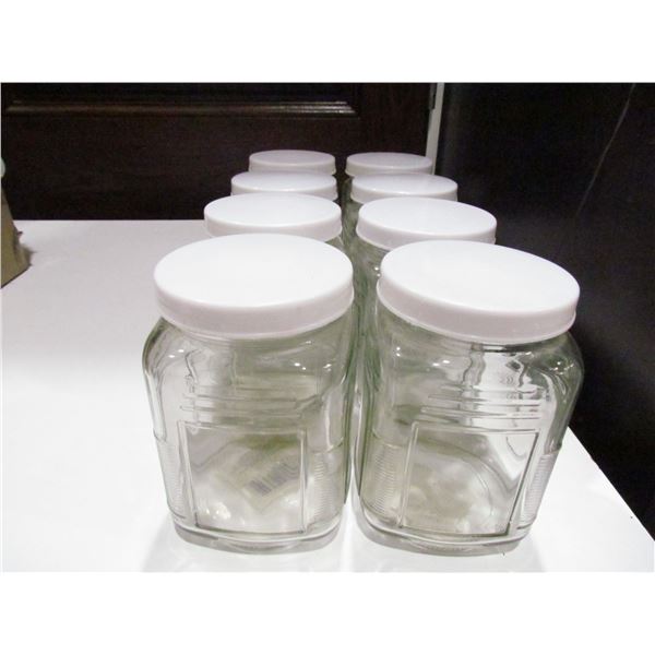 8 GLASS JARS