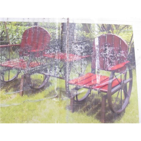 PATIO WAGON WHEEL CHAIR SET