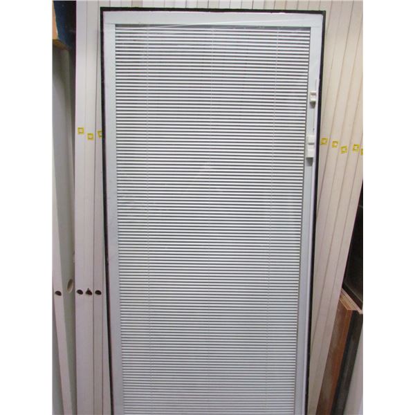 SEALED UNIT WITH INTERNAL MINI BLINDS,  33" X 73 15/16" TEMPERED GLASS