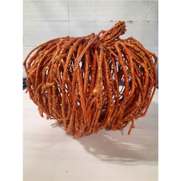 Wicker Pumpkin Decoration