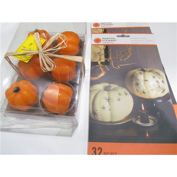 Pumpkin Candles with 2 Pumpkin Transfers