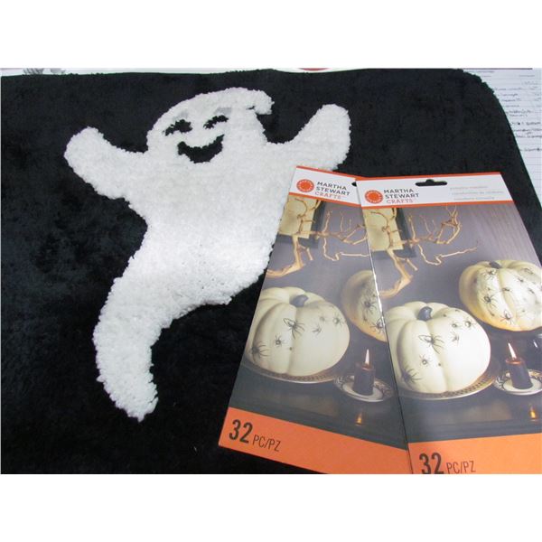 Halloween Ghost Rug with 2 Pumpkin Transfers