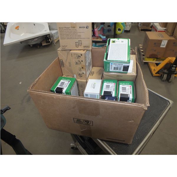 Box Of Assorted Toner Cartridges