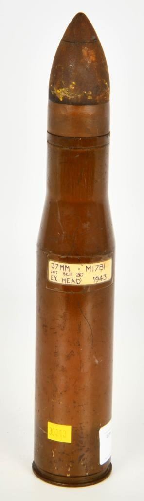 1943 37mm M17B1 Demilled Artillery Shell