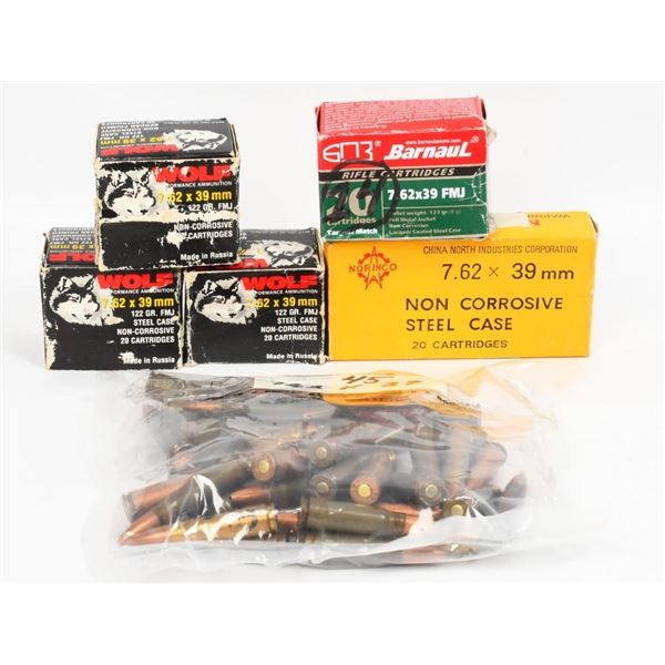 139 Rounds Of Mixed 7.62x39 Ammunition