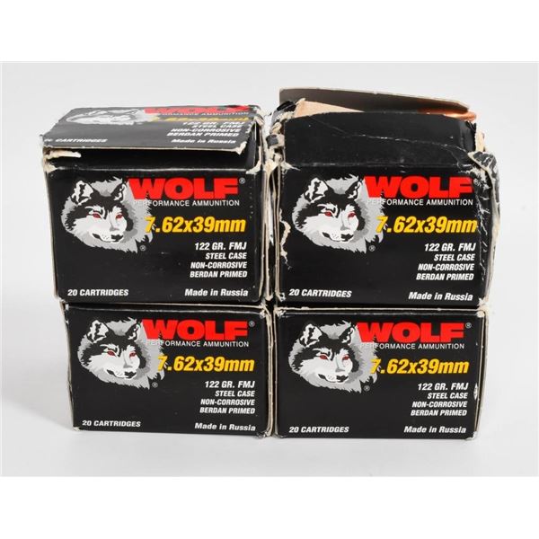 99 Rounds Of Wolf 7.62x39 Ammunition