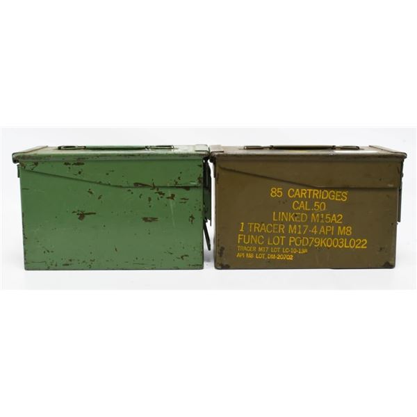 2 Military Metal Ammunition Cans