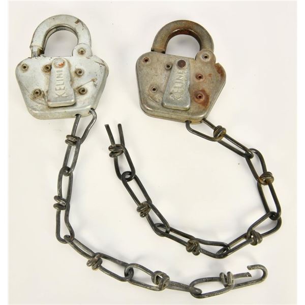 2 Vintage Keline Hardened Pad Locks