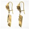 Image 4 : Vintage Victorian Revival 14k Gold Wire & Bead Open Work Drop Dangle Earrings