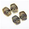 Image 3 : Men's Antique 14k Gold Unique Rectangular Panel Etched & Engraved Cufflinks MINT