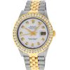 Image 2 : Rolex Mens Two Tone White Diamond 3 ctw Channel Set Datejust Wristwatch 36MM