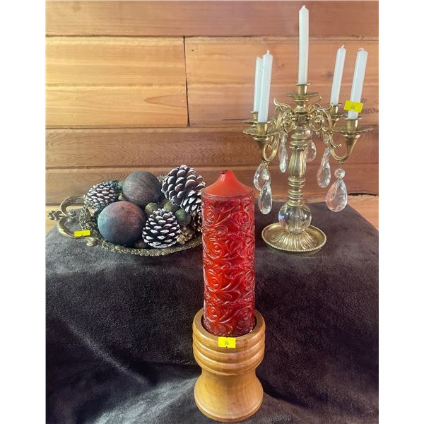 Vintage Brass Decorative Collectables Candle Holder 11T Brass Bowl & More