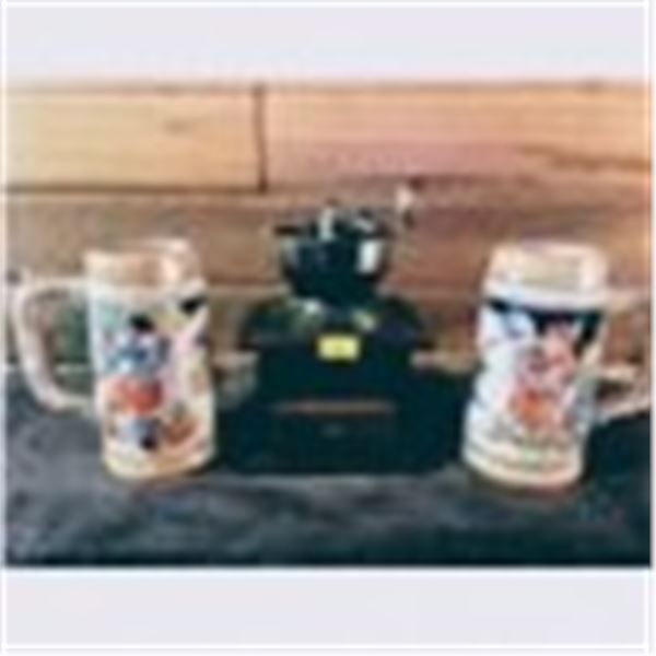 Antique Coffee Bean Grinder w/  Cypris Island of Venus Beer Stains