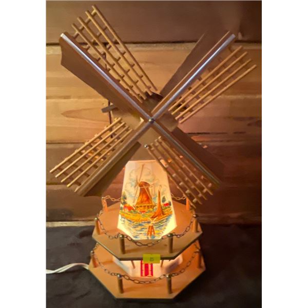 Vintage Wood Decorative Windmill Light