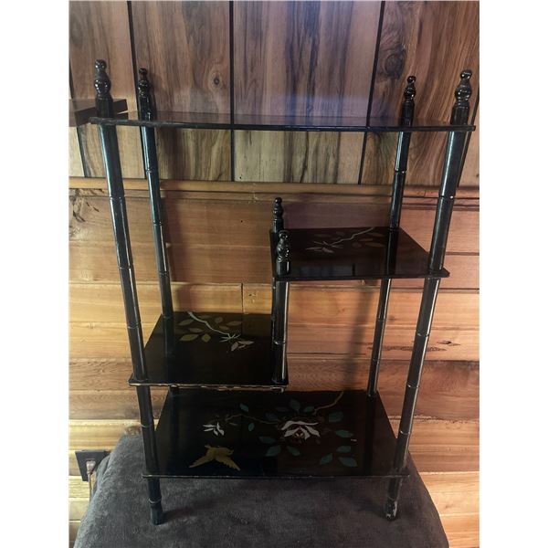 Hand Painted Decorative Asain Shelf 18x9x27 Wood