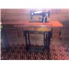 Image 1 : Antique Singer Sewing Machine w/ Wood Work Station