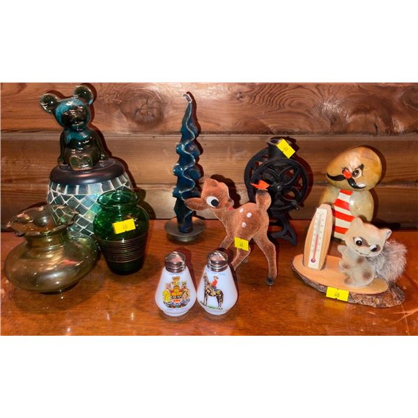 Assortment of Vintage Collectables Bambi Rock Man & More