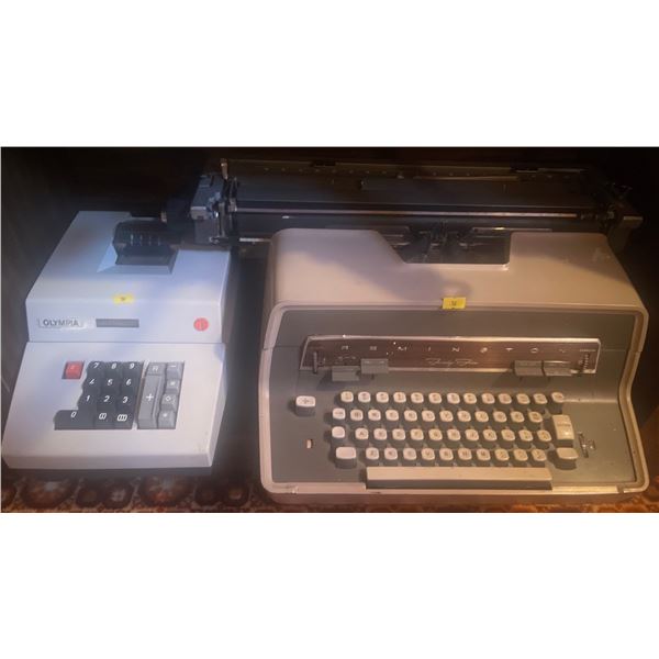 Antique Remington 25 Typewriter w/ Vintage Olympia Office Gadget