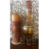 Image 1 : Decorative Amber Colored Decanter Set w/ Unique Candle 10