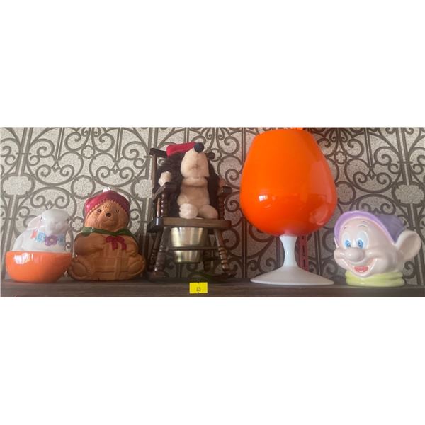 Assorted Vintage Collectables Disney Dwarf Mug Easter Trinket Box & More