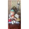 Image 1 : Vintage Upholstered Wood Chair w/ Collection of Stuffies