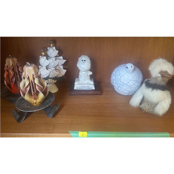 Shelf Decor Handmade Candles Sea Shell Ship Fur Duck & More