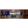 Image 1 : Assorted China Cabinet Finds Royal Blue Glassware Chrome Platter & More