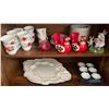 Image 1 : Classic Ceramic Platter w/ Seasonal Mugs and Decorative Collectables