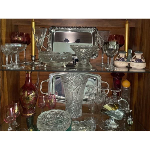 Assorted Crystal Collection Chrome Trays Decanter Set & More