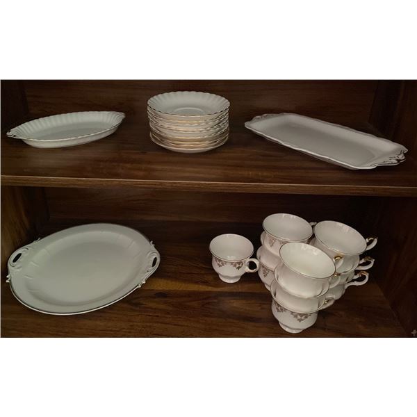 Assorted Serving Pieces Bone China w/ Gold Trim