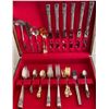 Image 2 : Vintage Dinnerware Serving Tools Utensils Silver Plate w/ Wood Storage Chest