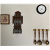 Image 1 : Decorative Wall Hangings PEWTER Spoons Clock & More