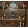 Image 1 : Antique Landline Telephone w/ Assorted Metalware & Collectables