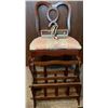 Image 1 : Wood w/ Upholstery Dining Chair Magazine Rack Alarm Clock