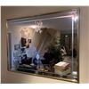 Image 1 : Large Etched Glass Mirror Brass Frame 49W x 38T
