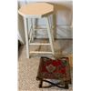 Image 1 : Victorian Metal Stool & White Wood Stool