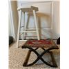 Image 2 : Victorian Metal Stool & White Wood Stool