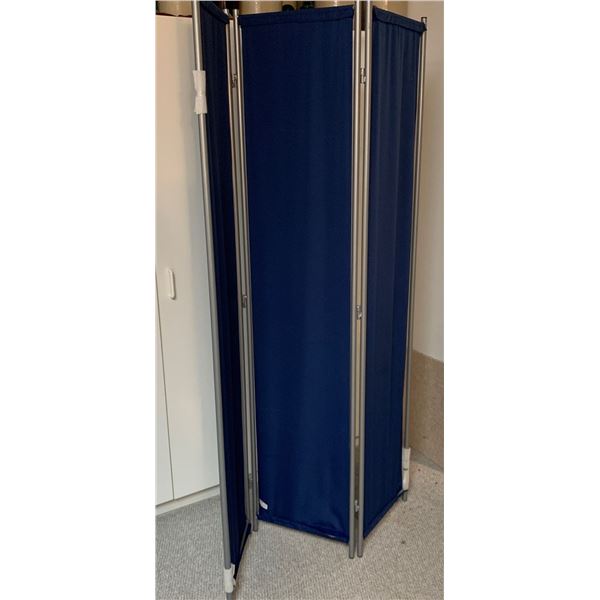 Room Divider Metal & Blue Fabric 71T 48W