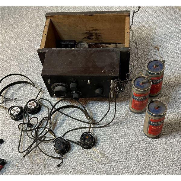 Antique De Forest Crosly Schwarze Portable Telegraph