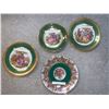 Image 1 : "lovers" decorative plates-- Green and gold; Meissner Limoges France and Dresden crown