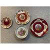 Image 1 : Set of decorative plates, 22 carat gold, red; B & co. Limoges France, Dresden crown, Bavaria