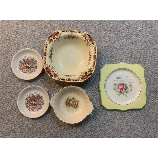 Set of decorative plates; Wedgwood & co England,  Sovereign potteries, Myott Staffordshire England