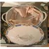 Image 1 : Semi Porcelain tray (16L) Wedowood & co. plus decorative blue plate and 7 small decorative dishes
