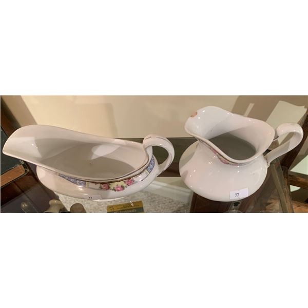 JMW & Sons England Falcons ware serving dish (12L)  plate, gravy boat and other serving dish.