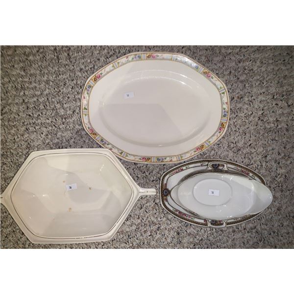 Union T czecko-Slovakia serving tray attached & W.H.Grindley & co. England serving plate + dish