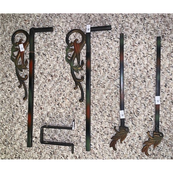 Antique curtain rods set