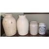 Image 1 : Pottery vases; large handmade (10T and 9T) ,smaller govencroft pottery and Dundee