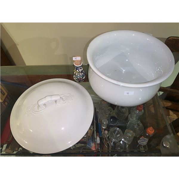 Losolware tray Shrewsburry England, simple white large tray, and Tartan Hyeroft plate