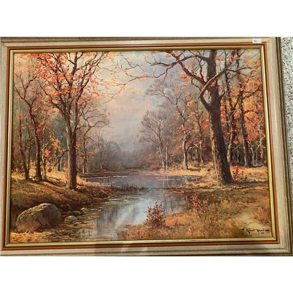 'October Morn' by Robert Wood-- Print with custom frame; 21T, 27W.